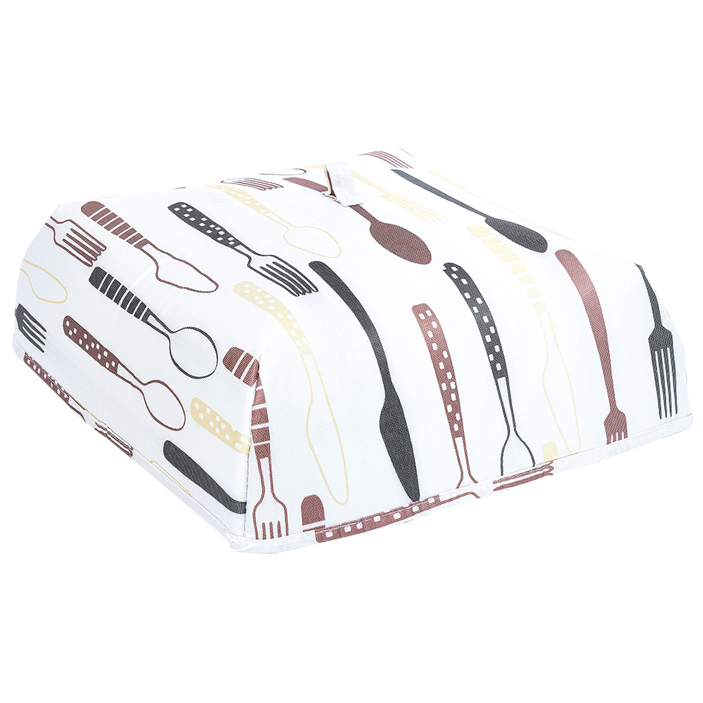 White printed insulated dish cover