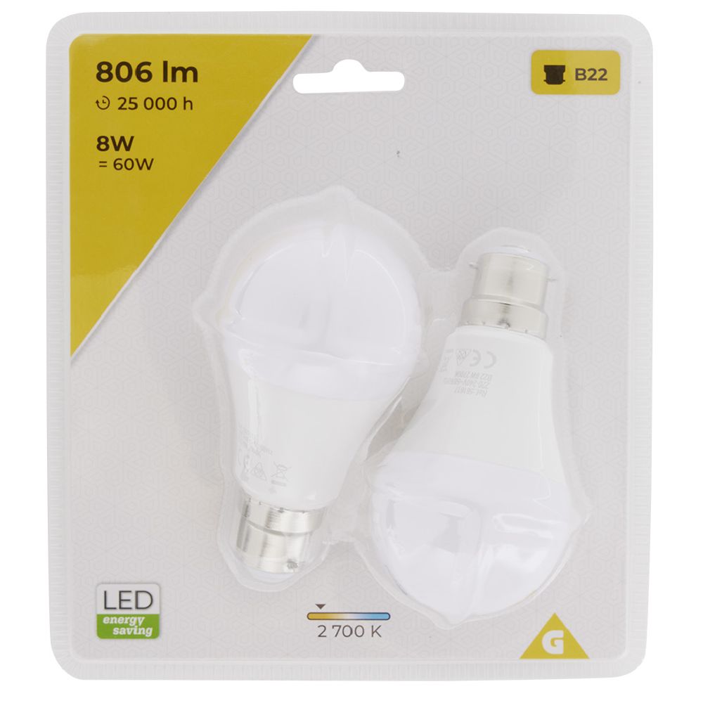 POQ LED X2 A60 B22 806LM
