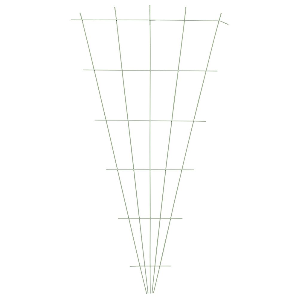 Green metal V fan trellis 75xH140cm