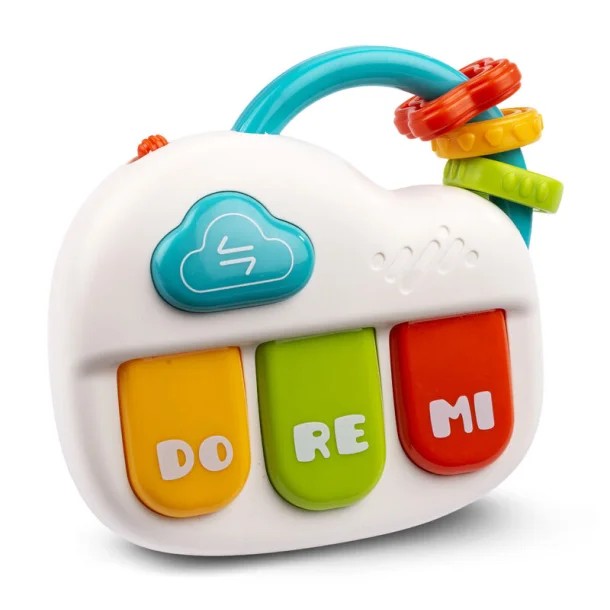 Lodër me muzikë dhe dritë për bebe me bateri në dizajn piano