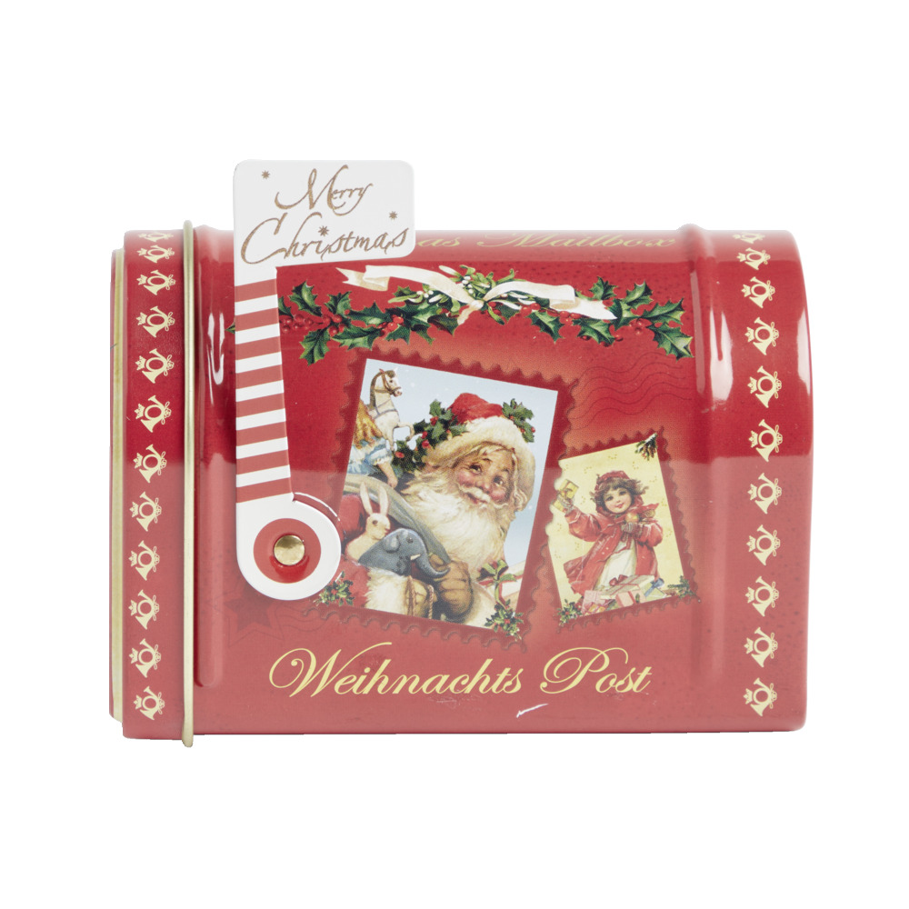 Decorative Christmas mailbox, red metal, 11x6xH7.5cm