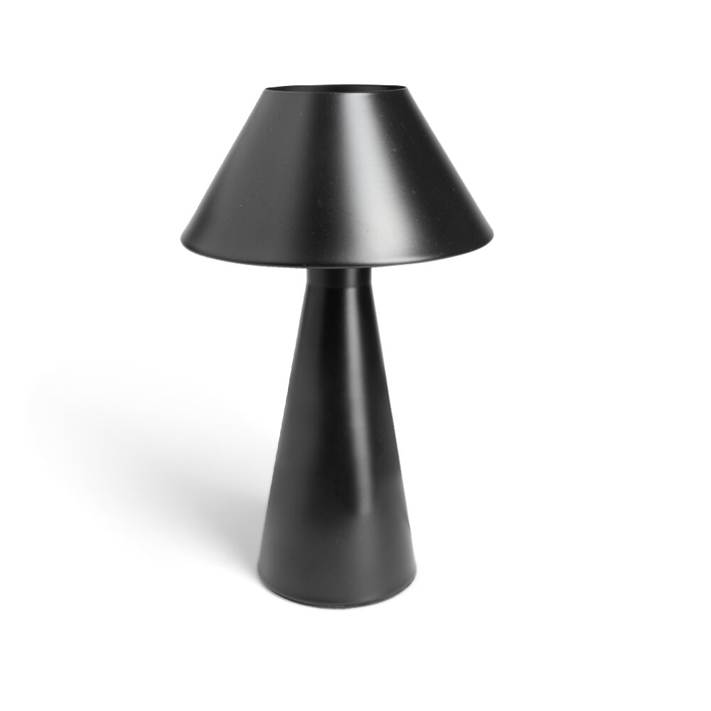 Black metal conical touch table lamp Ø21xH27cm