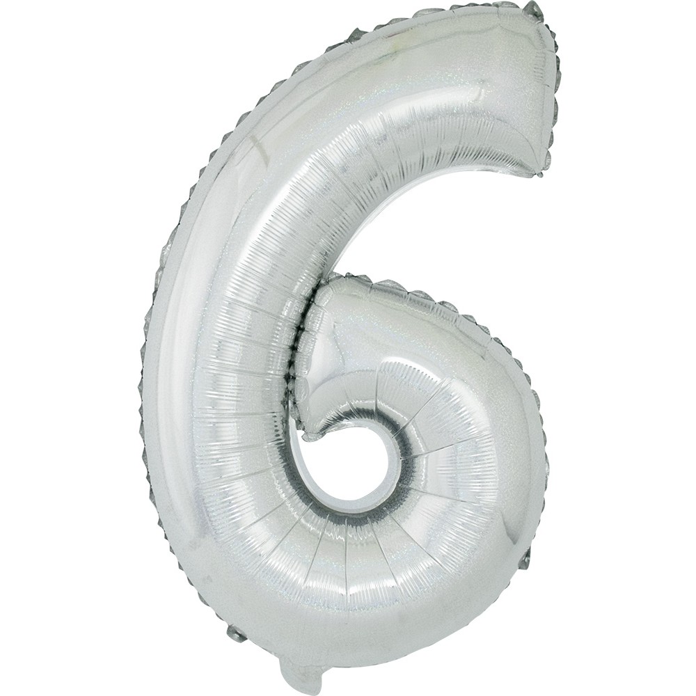 Number 6 foil balloon