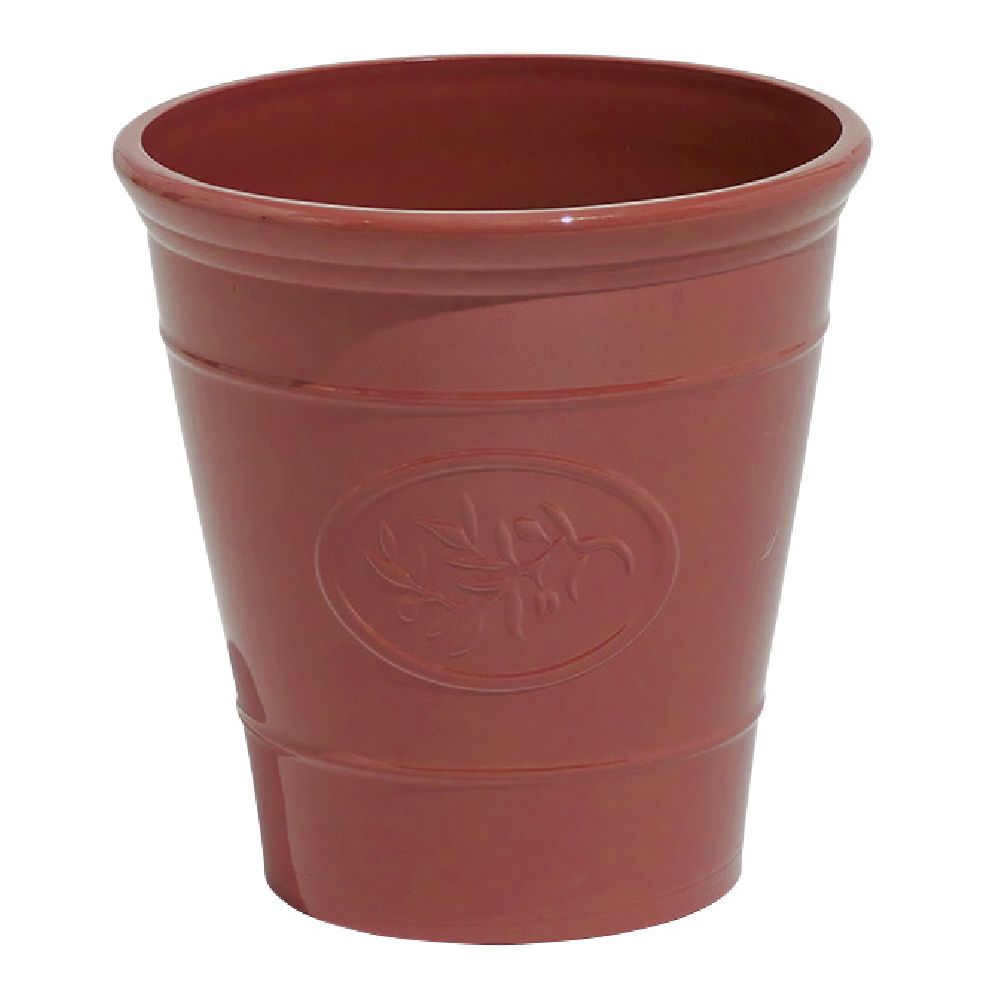 Small plastic flowerpot with terracotta red varnish effect, Ø30cm