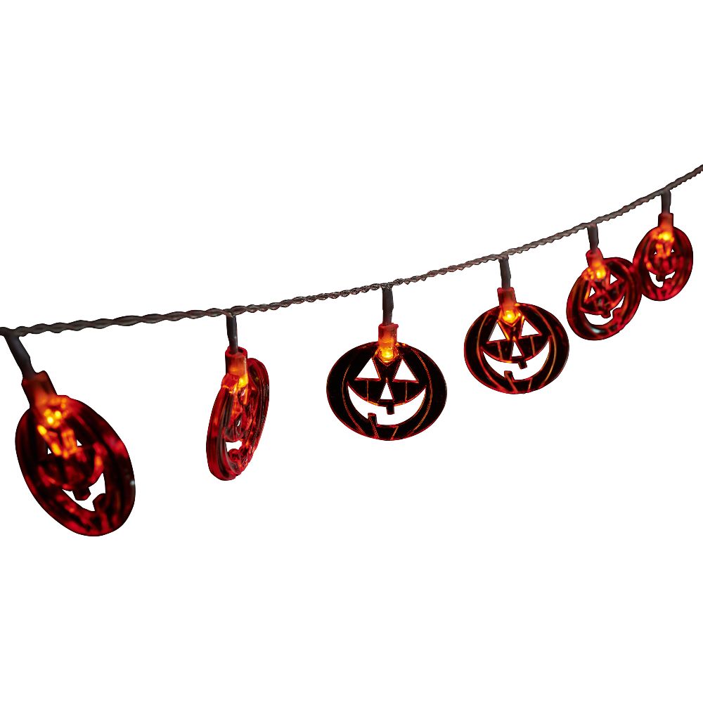60 LED orange pumpkin outdoor string lights