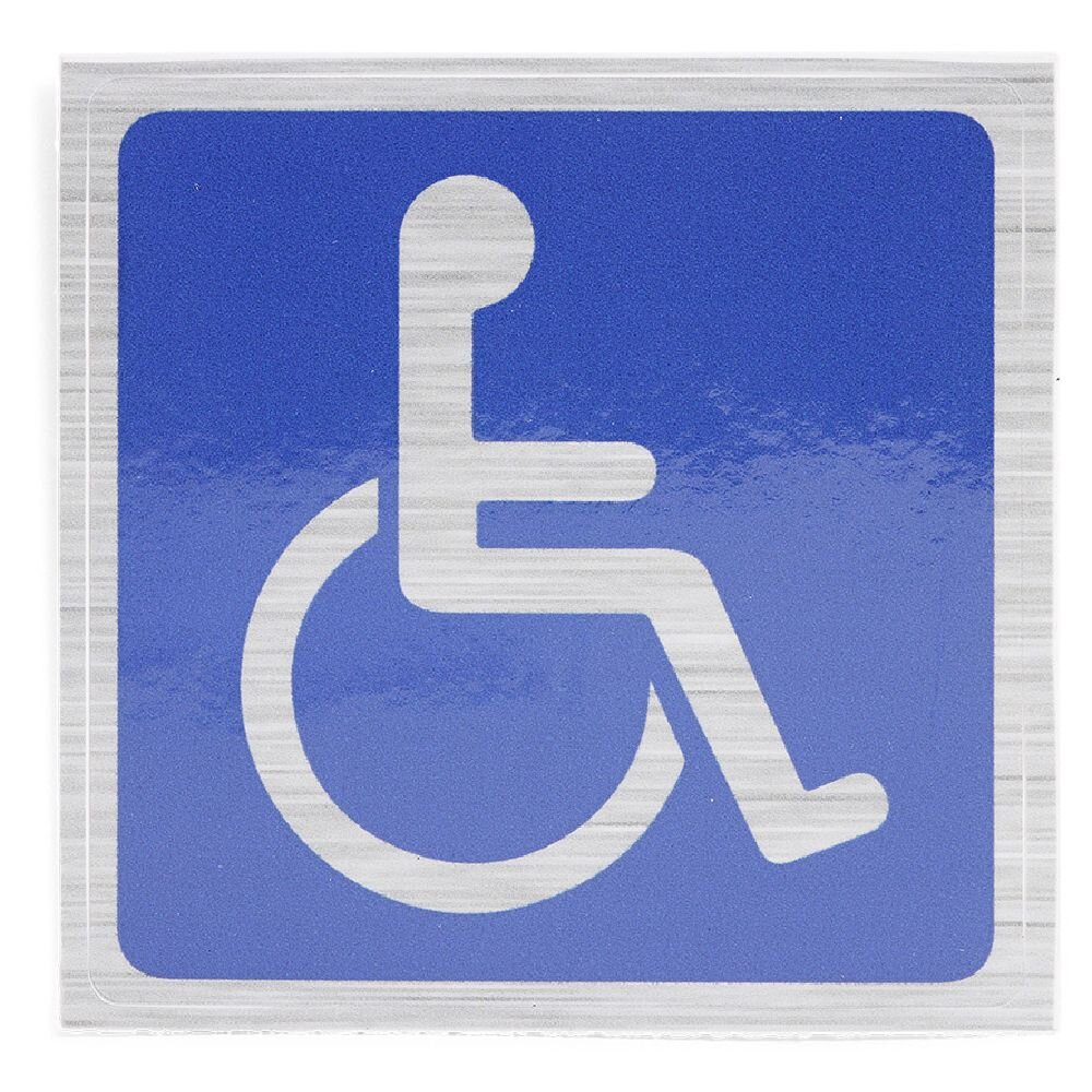 Adhesive sign "Disabled with reduced mobility" - 8x8 cm