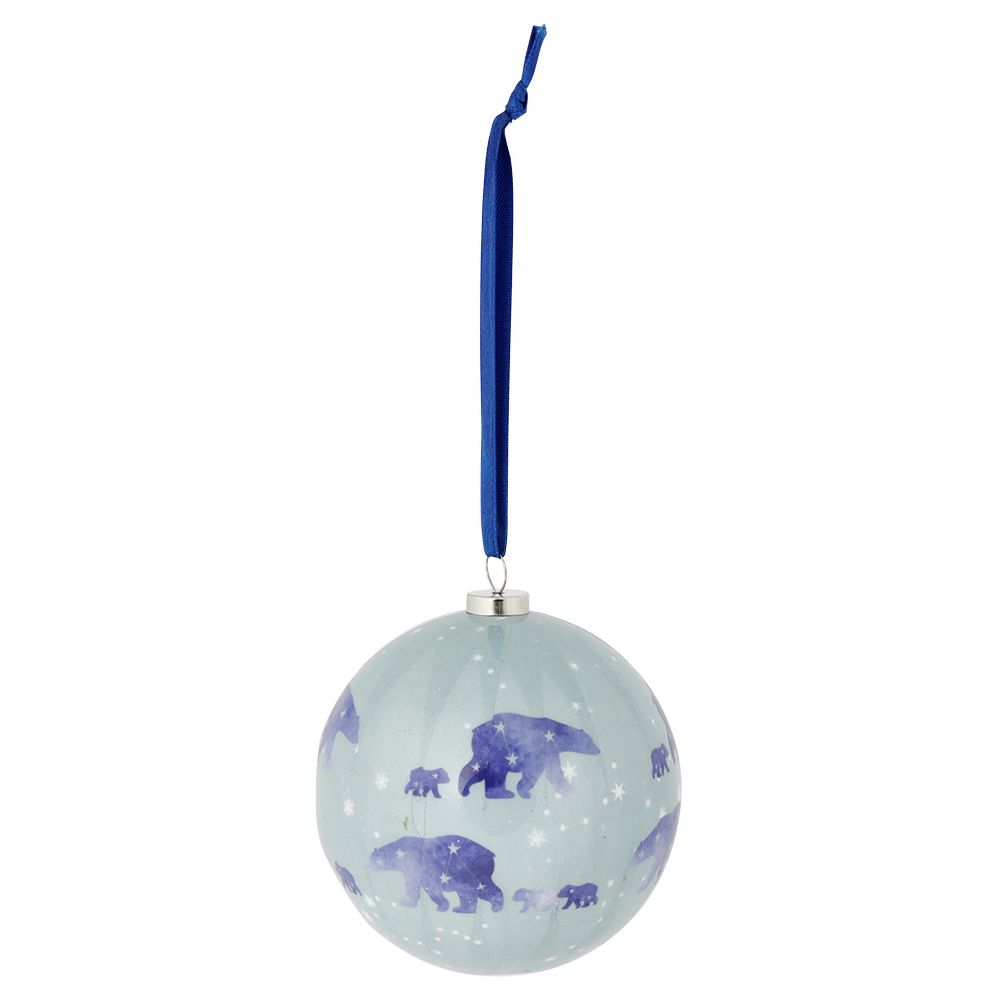 Blue and white ice floe pattern Christmas ball Ø8cm - 3 models