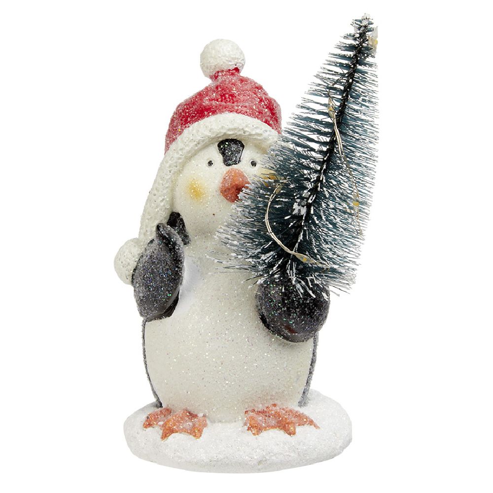 LT-UP PENGUIN+TREE ORNAM RES