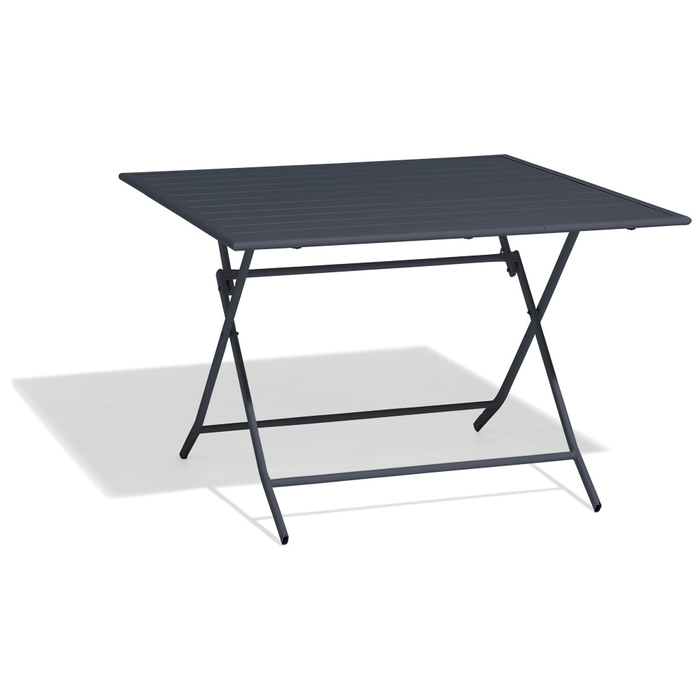 Glasgow 4-person slatted folding table in slate grey