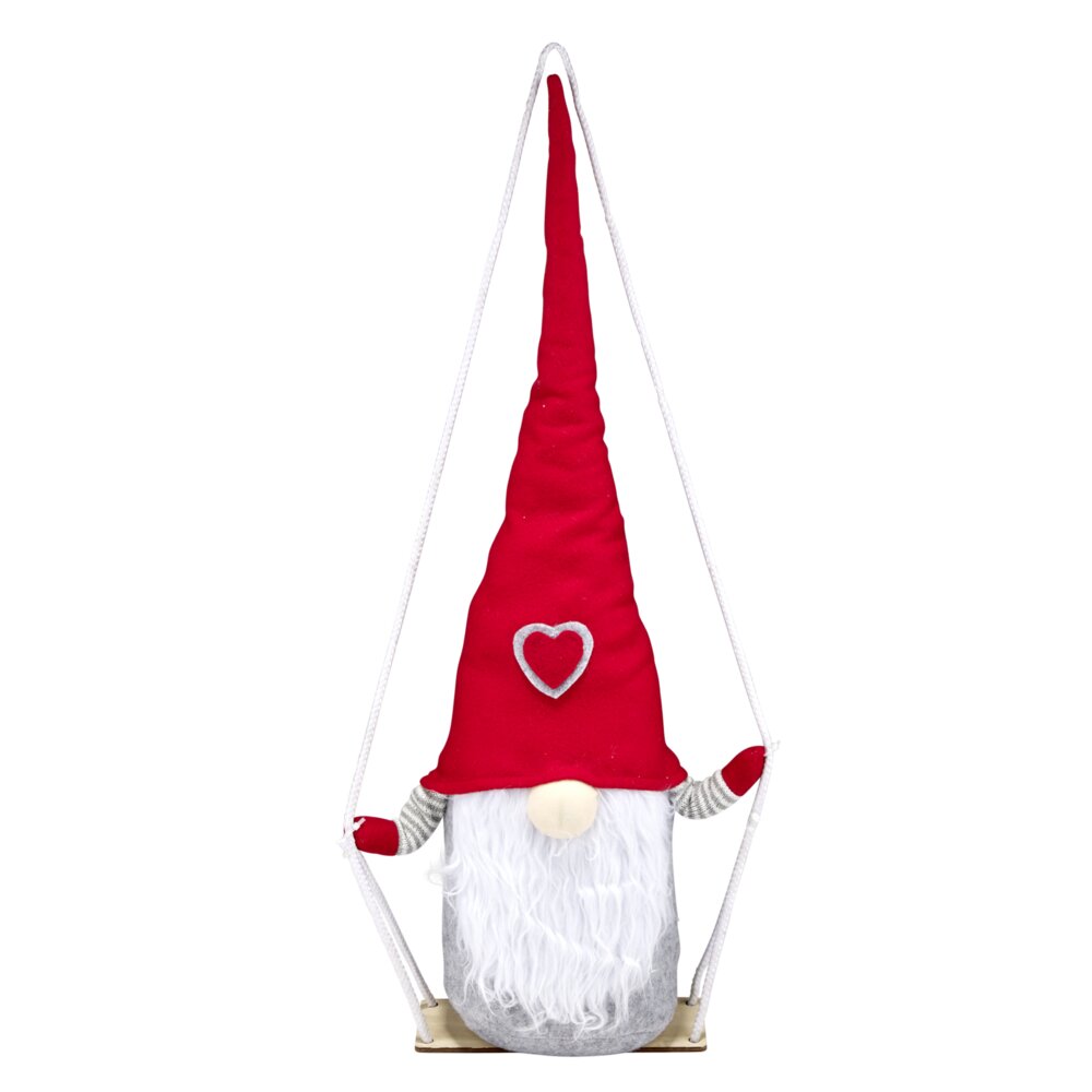 Christmas Gnome on Swing H48cm
