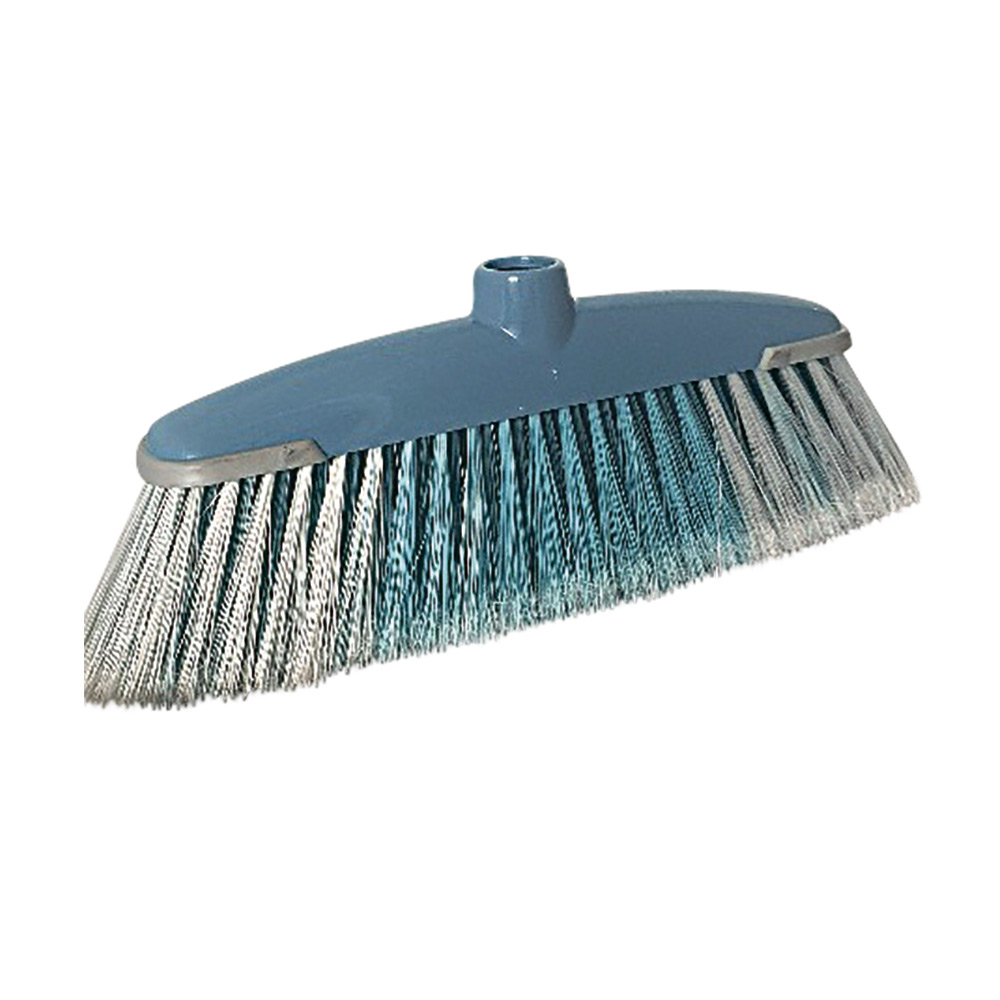 Blue and gray screw-on broom head