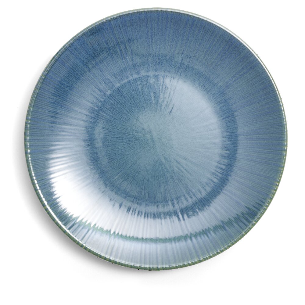Amaury blue earthenware flat plate Ø20cm