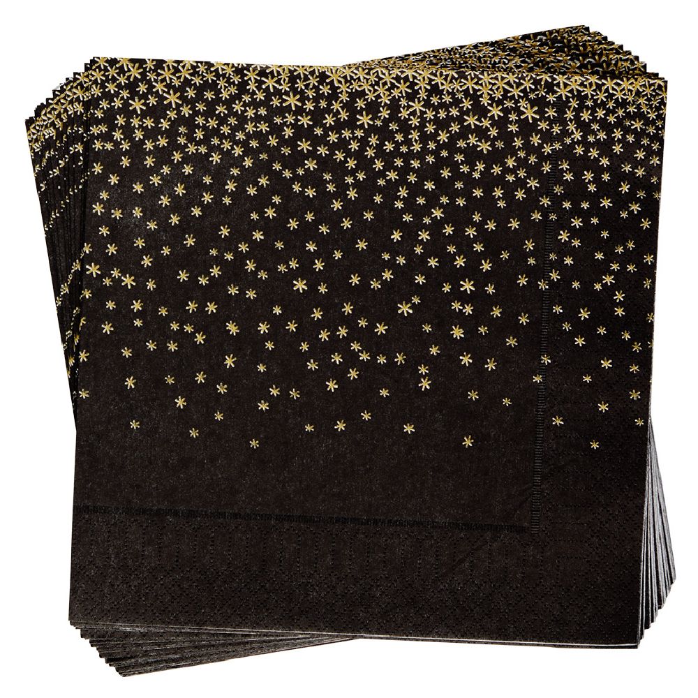 Black and gold paper napkins x20