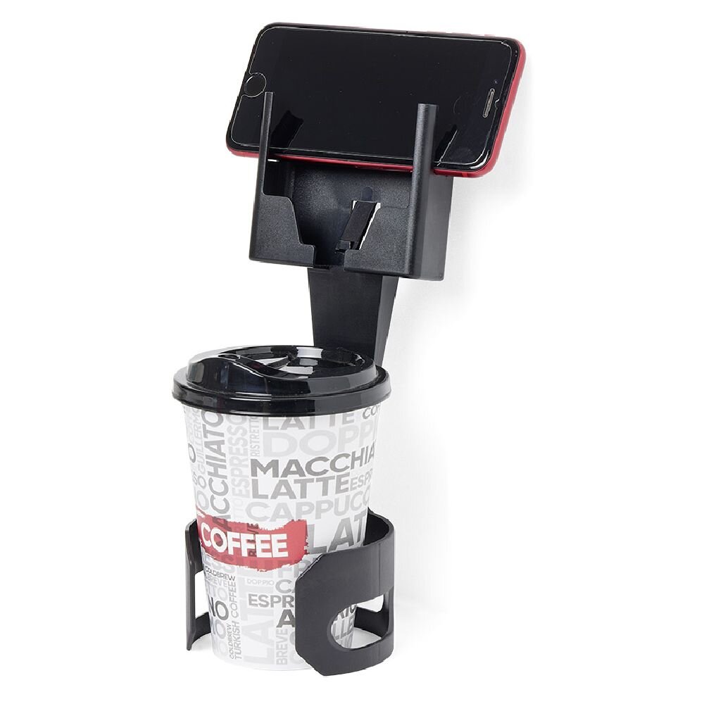 2 in 1 ABS black cup holder phone holder