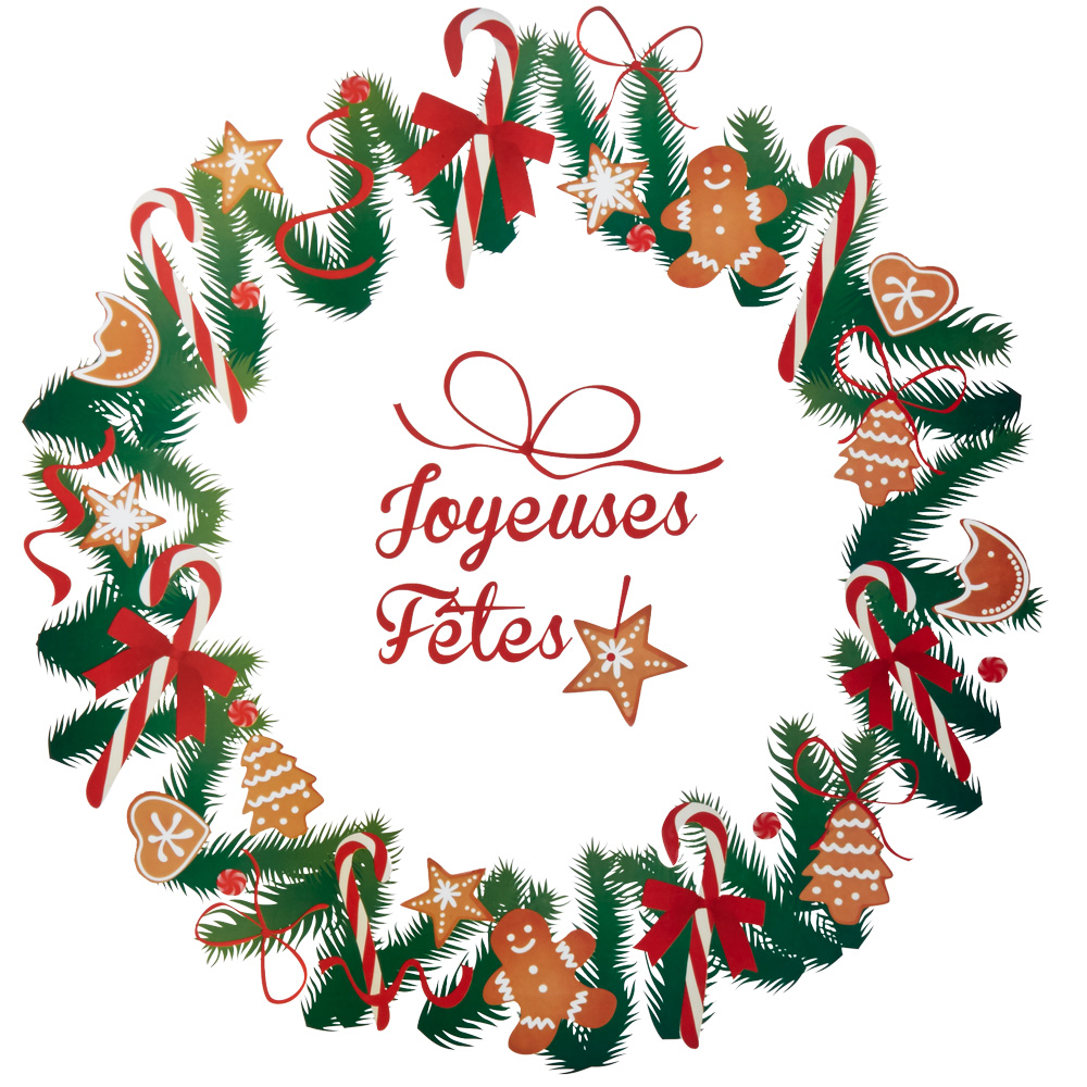 Christmas wreath window decoration fir tree