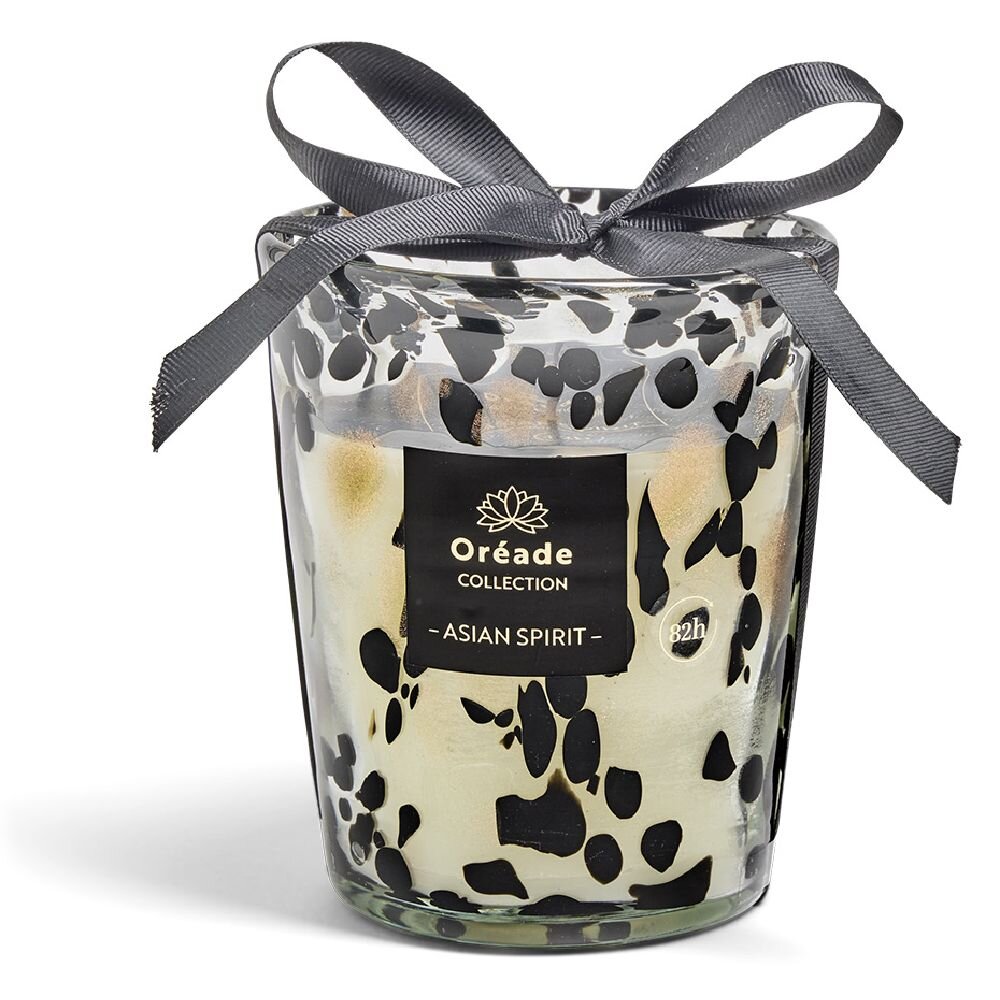 Asian Spirit blown glass candle 82h Ø13xH16cm bronze