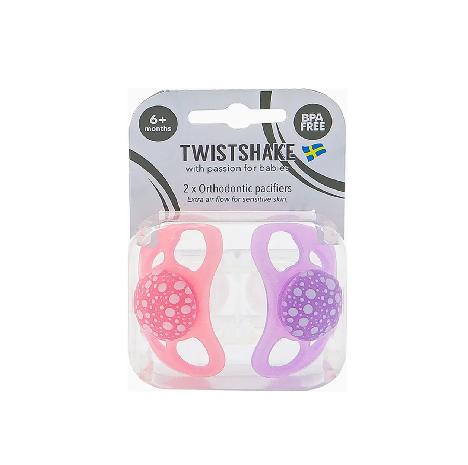 Twistshake 2x Pacifier 6+m Pastel Pink Purple 1/48
