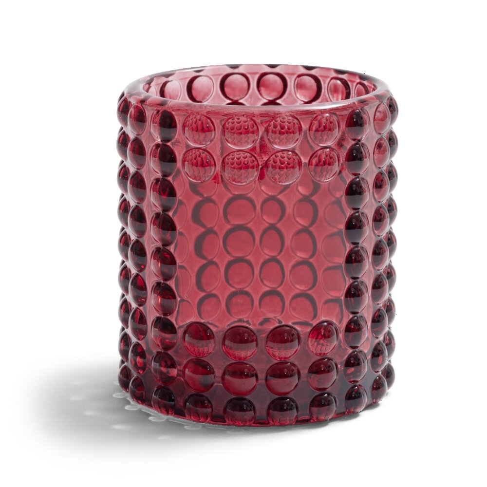 Dark pink bubble candle holder Ø7.8cm