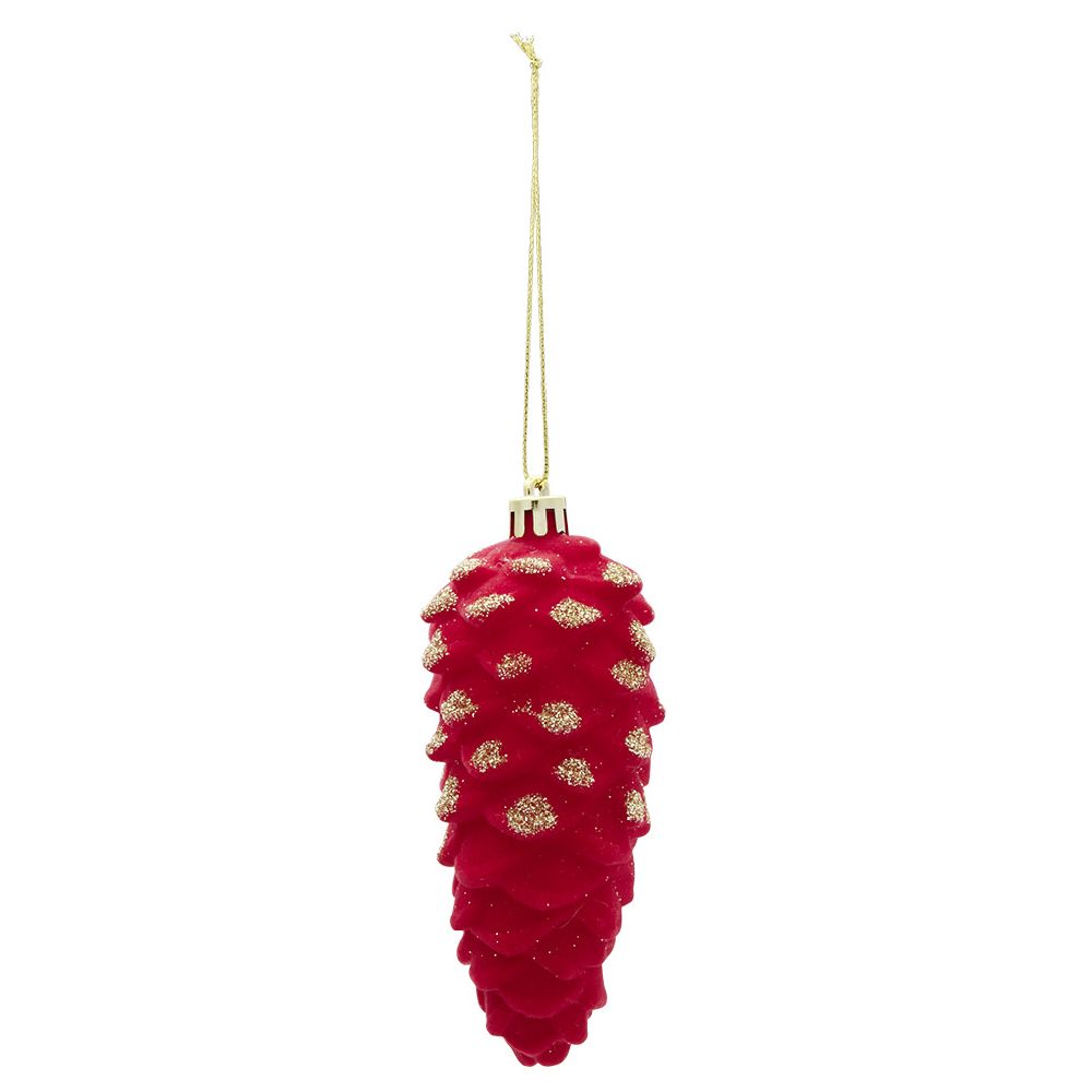 Red pine cone to hang Christmas