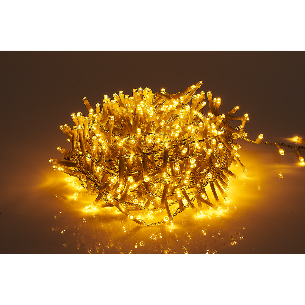 700 LED cluster light garland warm white fixed flashing L.14 m
