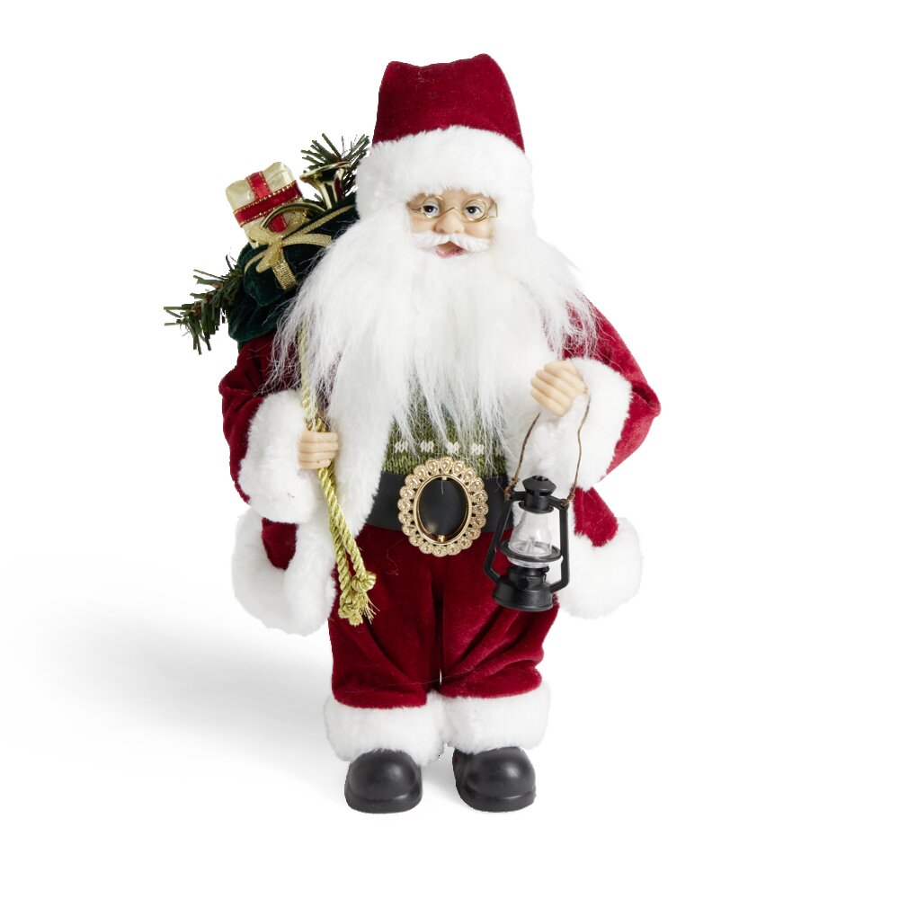 ARTIKUJ FESTIV: FIGURE DEKORATIVE E SANTA CLAUS ME NGJYRE TE KUQE H30