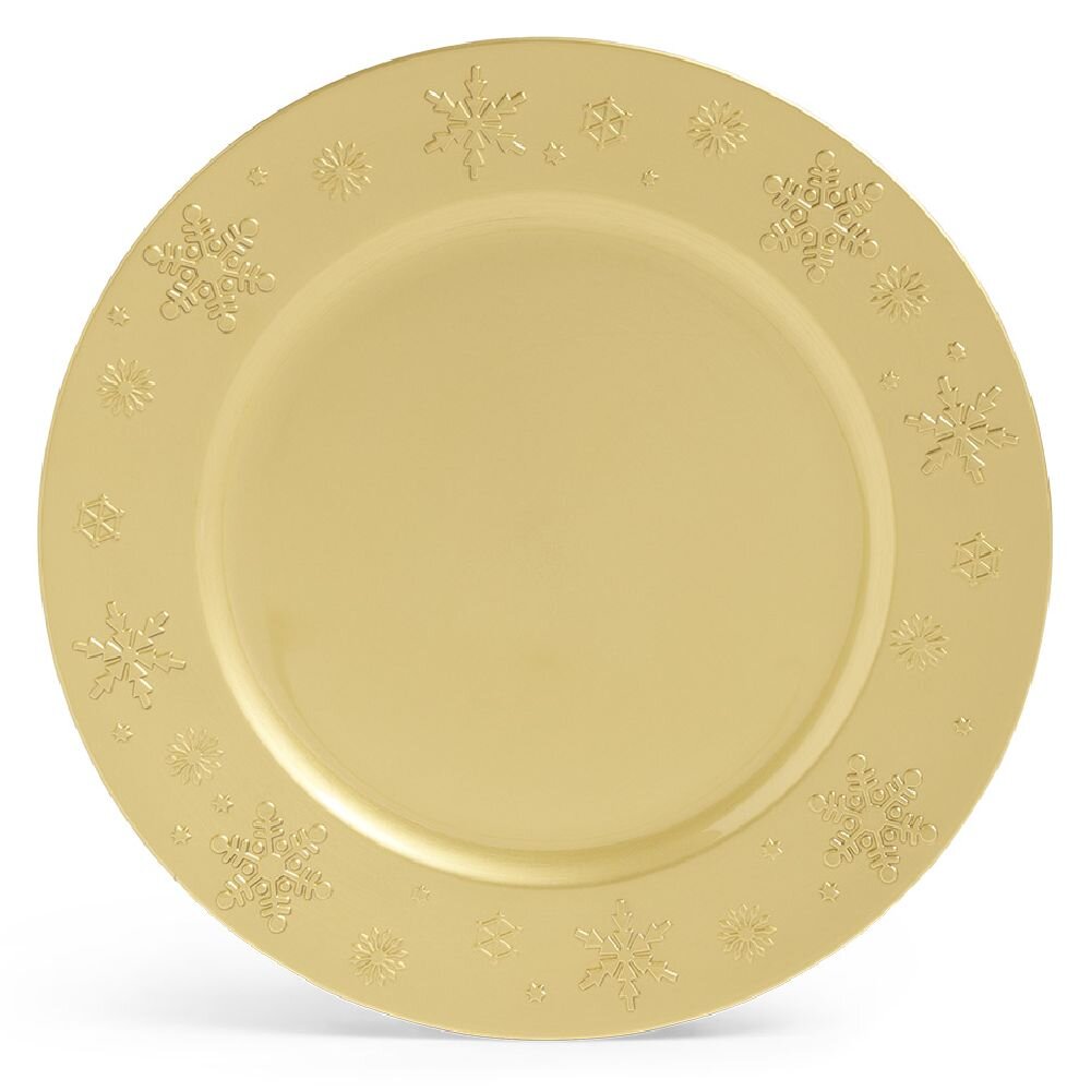 Round gold underplate Ø33cm snowflake rim