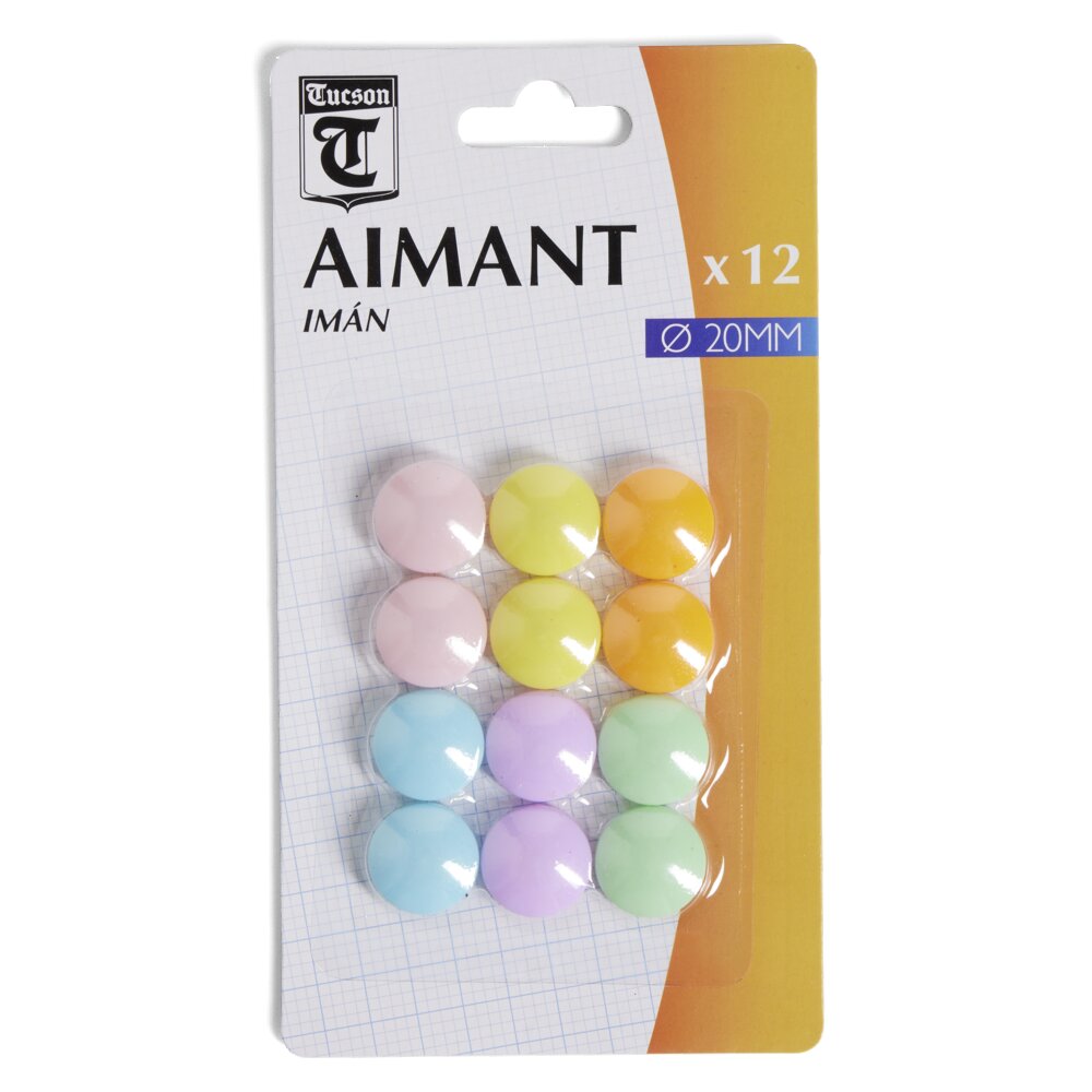 AIMANT MAGNETIQUE 6 COULEURS X12