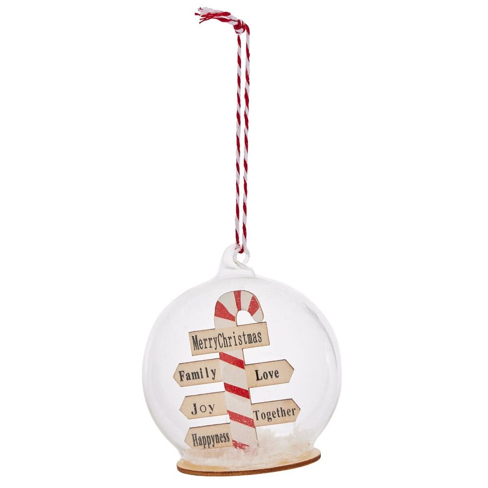 Glass Christmas ball with panels to place or hang Ø8cm