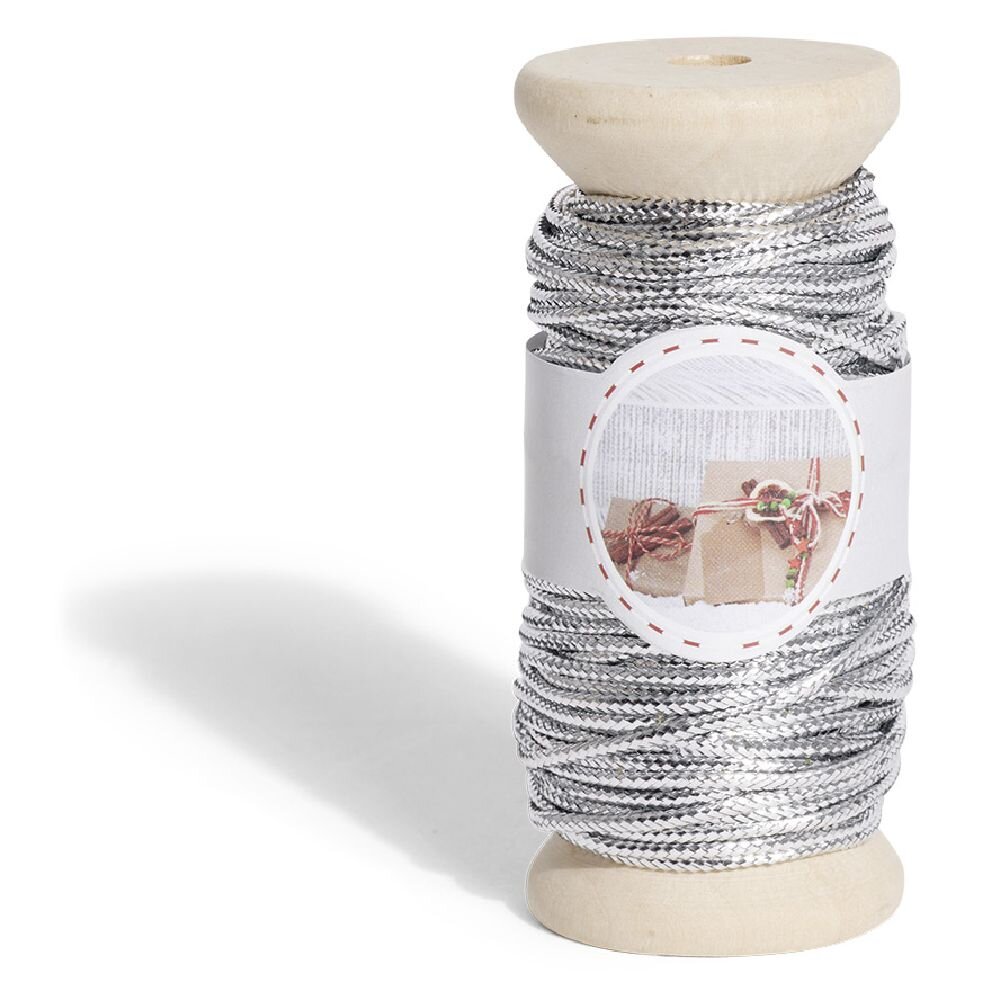 15m roll of silver polyester thread