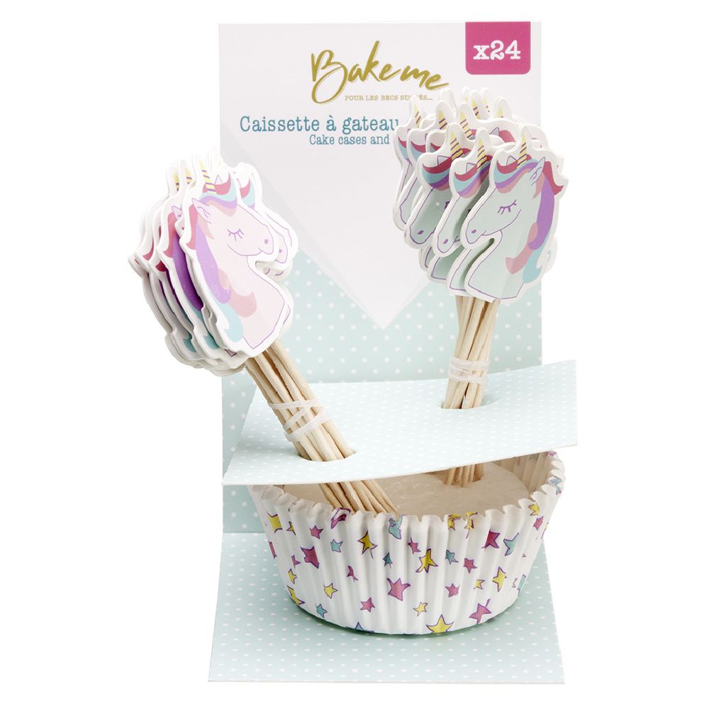 Multicolored paper muffin cases x24