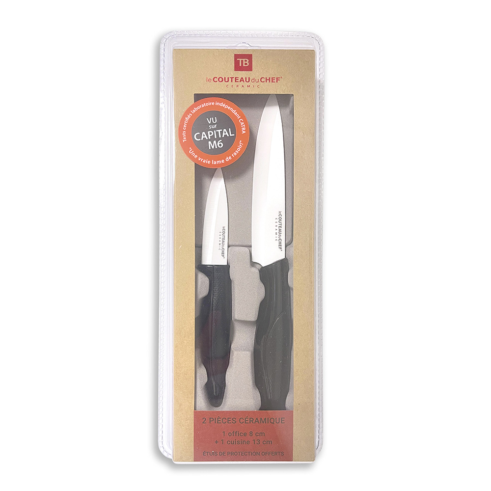 Chef's knife ceramic blade x2