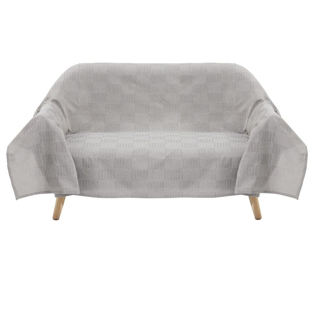Grey polyester and cotton sofa throw 170x250cm