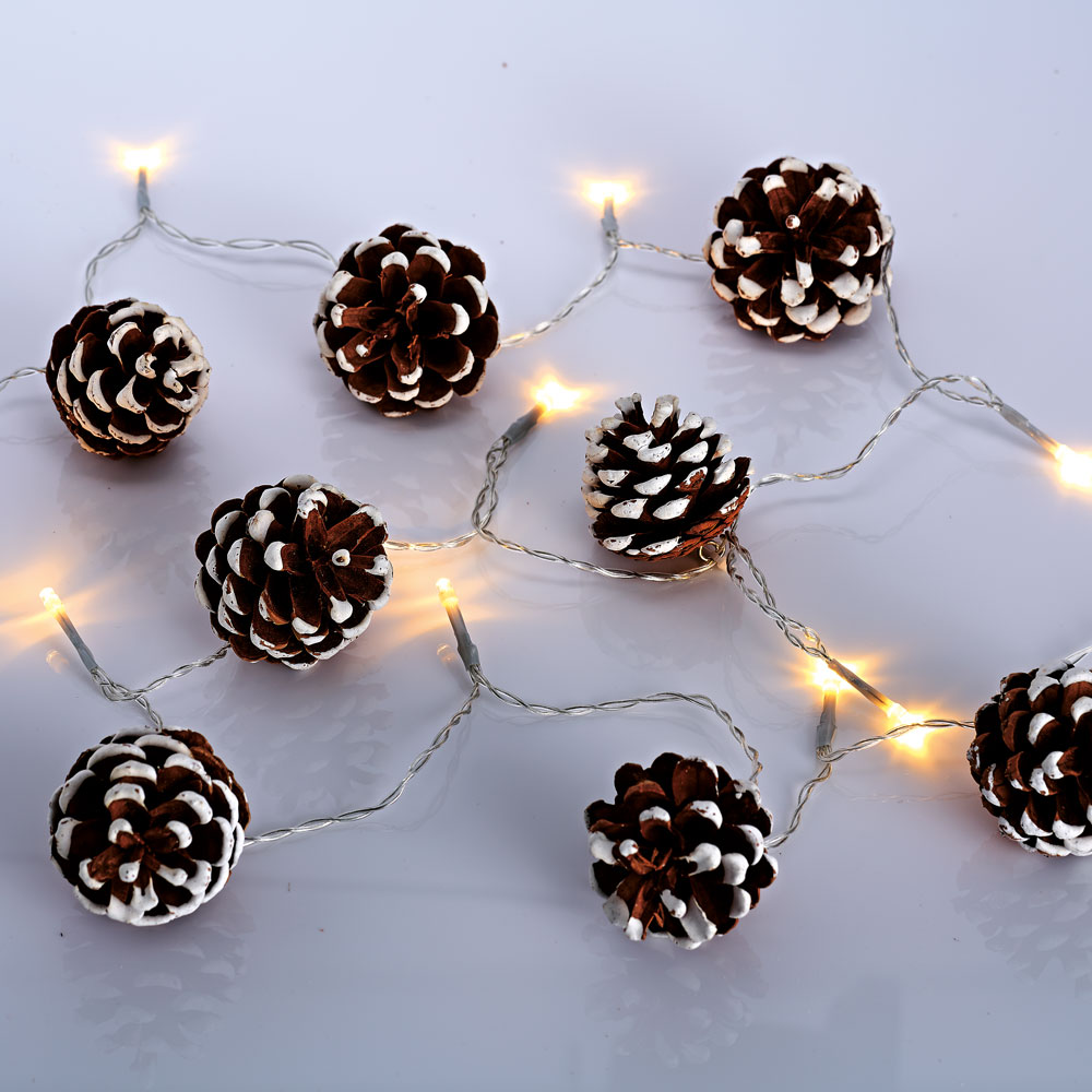 10 LED pine cone light garland