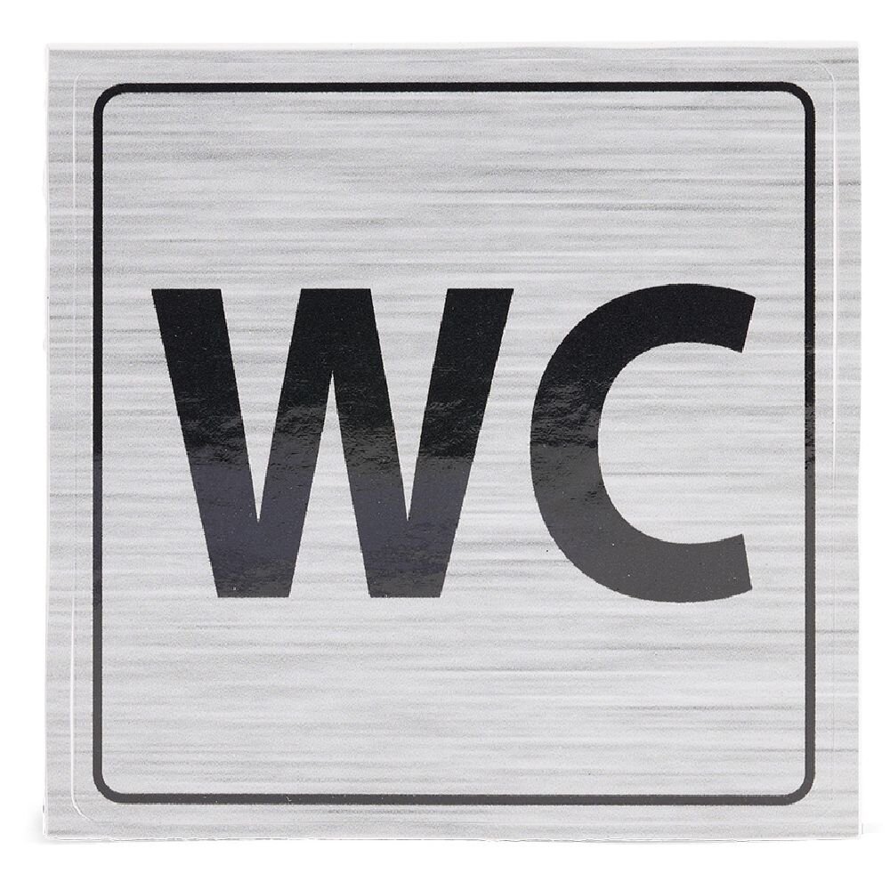 "WC" adhesive sign - 8x8 cm