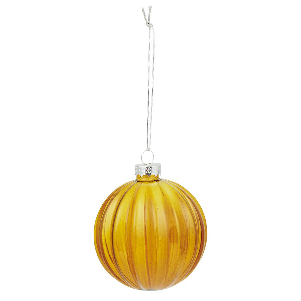Amber glass Christmas ball Ø10 cm