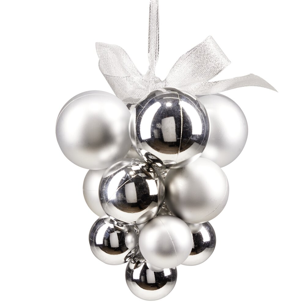 Christmas hanging ball with golden cluster Ø12/15xH20cm
