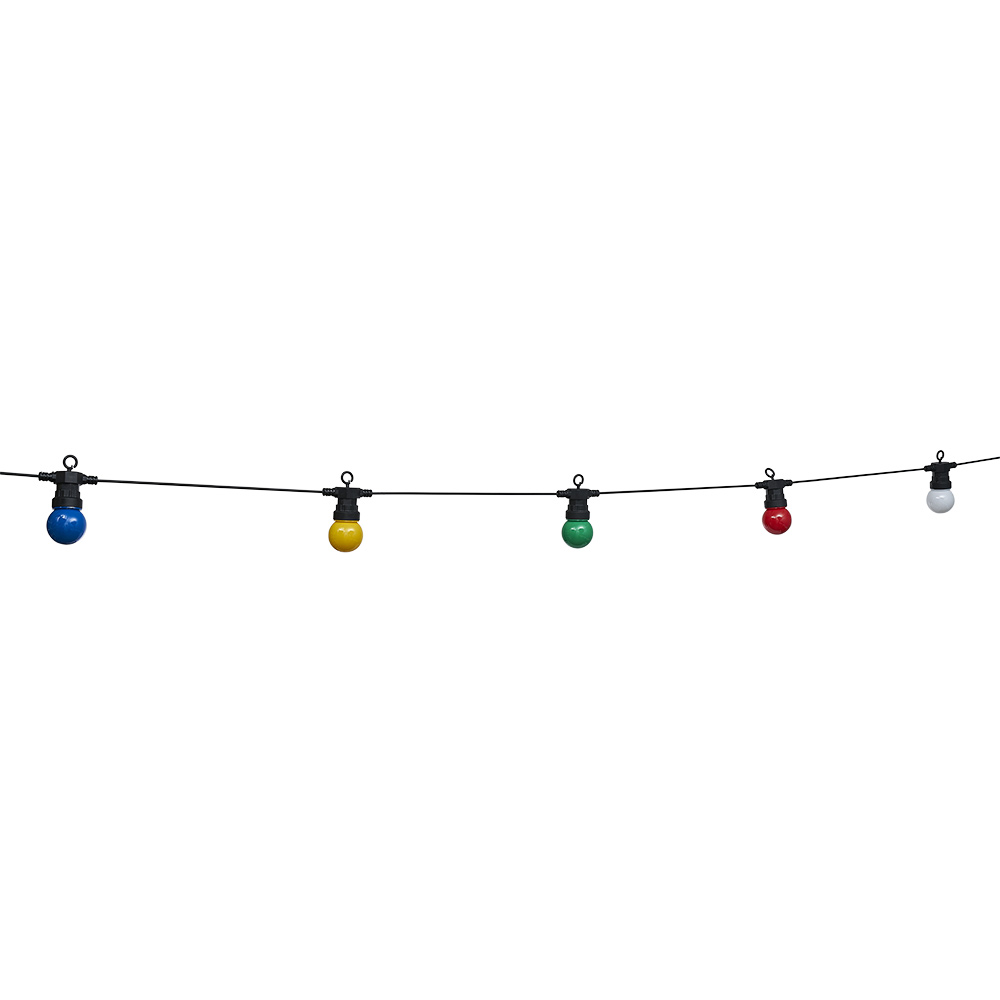 50 LED fairy lights with 10 multi-coloured balls, 6m