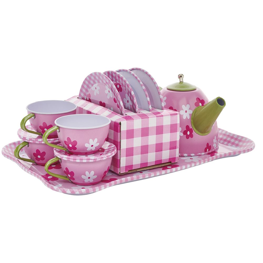 12-piece metal tea set