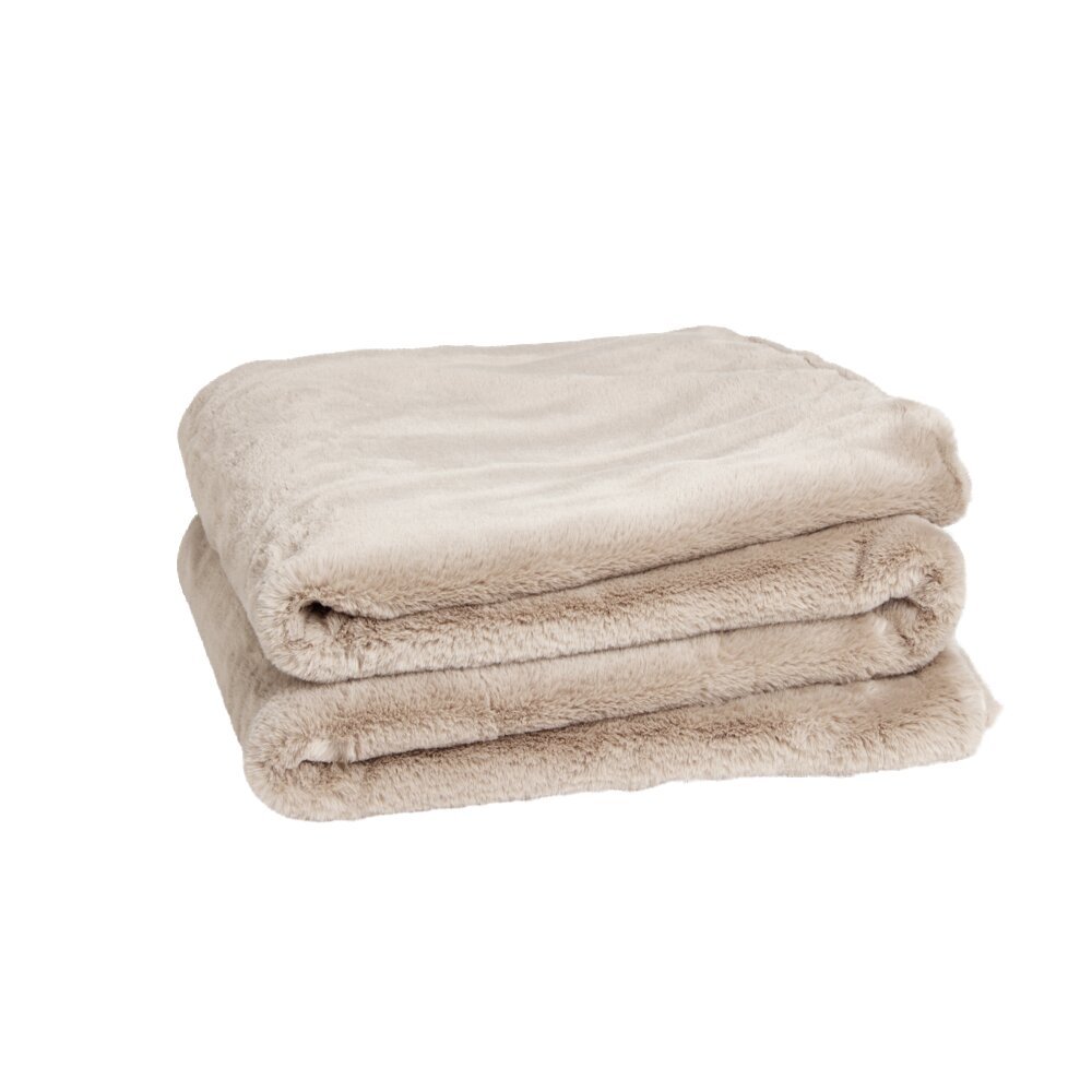 Faux fur blanket - brown or white