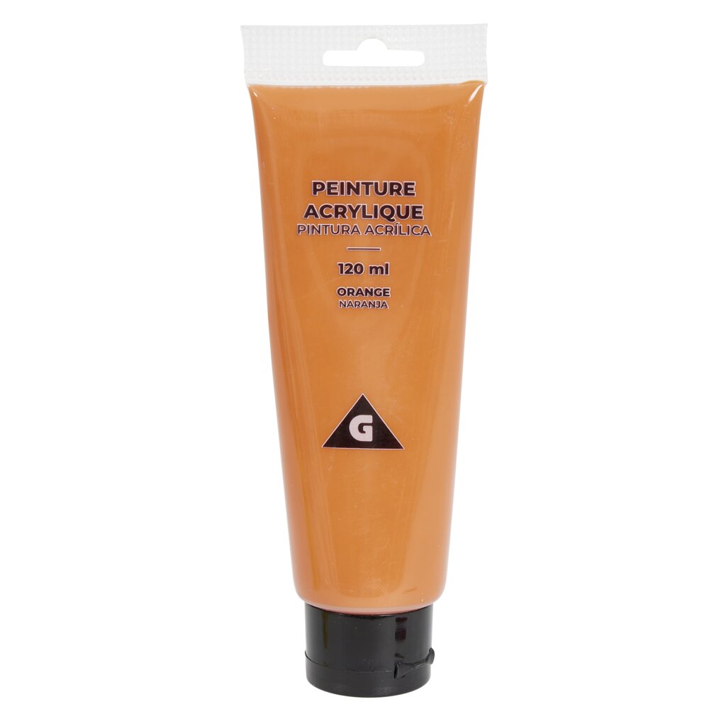 120ml orange acrylic paint tube