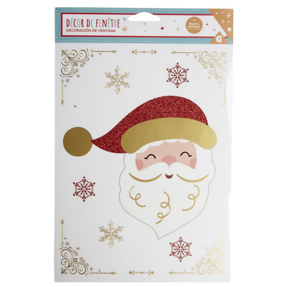 Red and gold electrostatic Christmas window decoration - 2 models