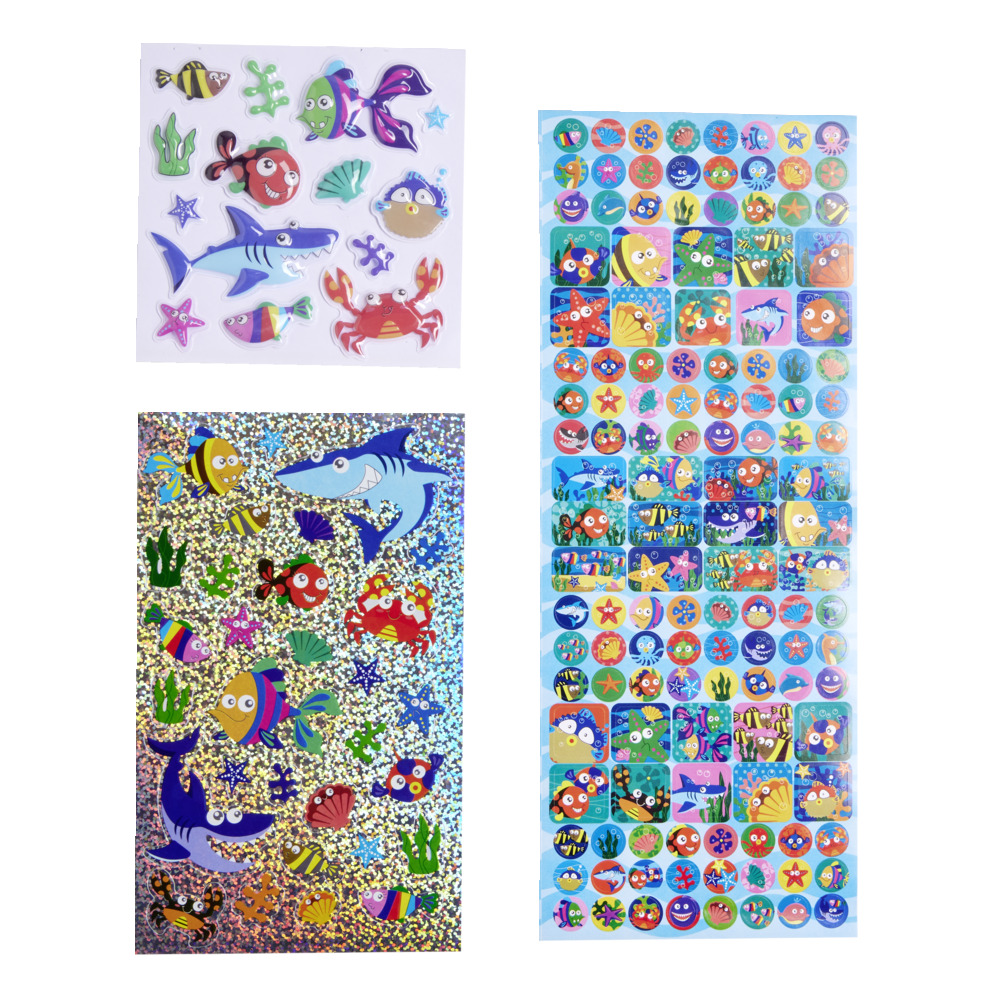 Set of 3 sheets of fancy stickers