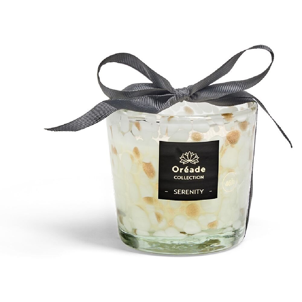 Serenity blown glass candle 46h Ø10xH10cm white