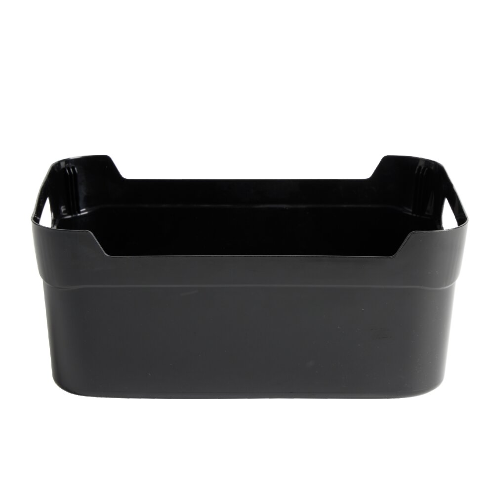 Stackable plastic basket with handles