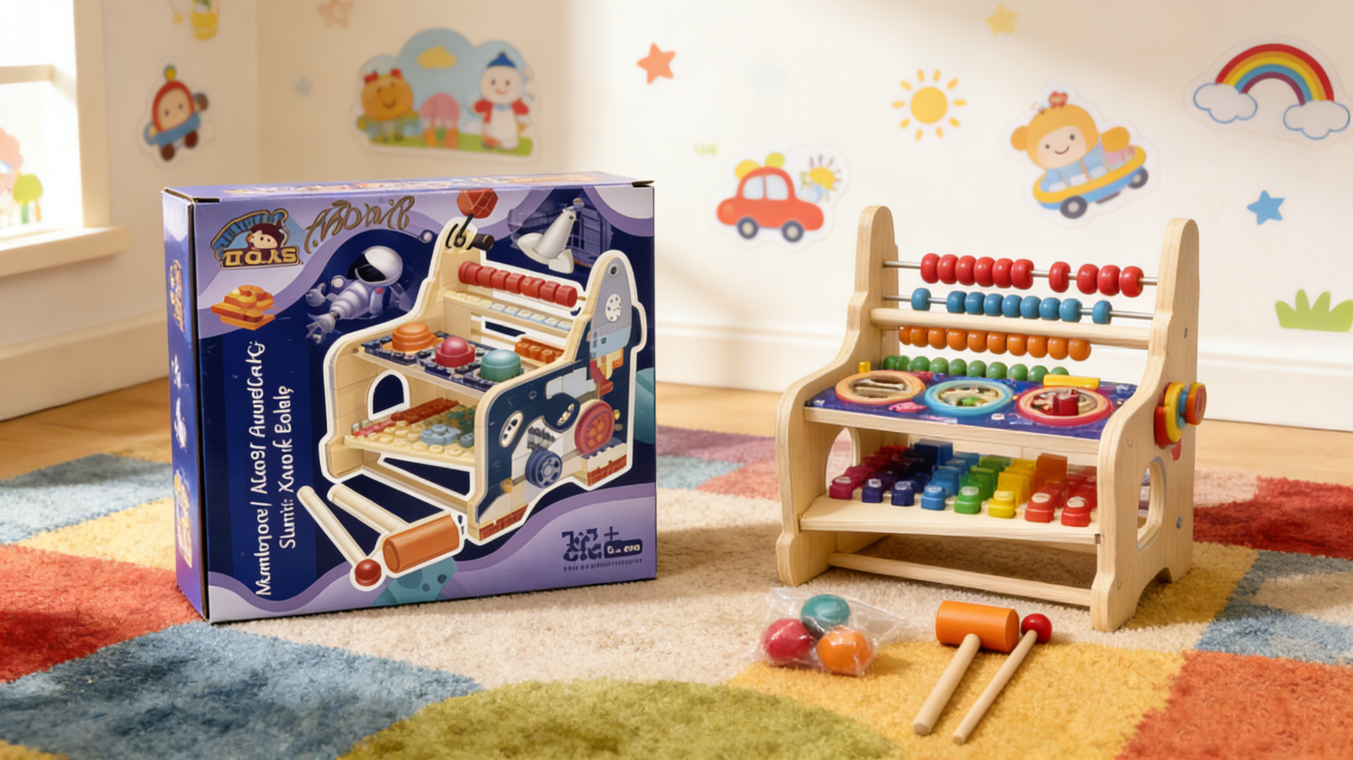 Lodër edukative nga druri me tinguj