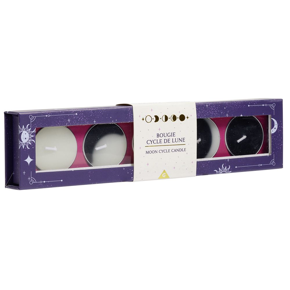 Box of 5 moon cycle candles 24x25cm