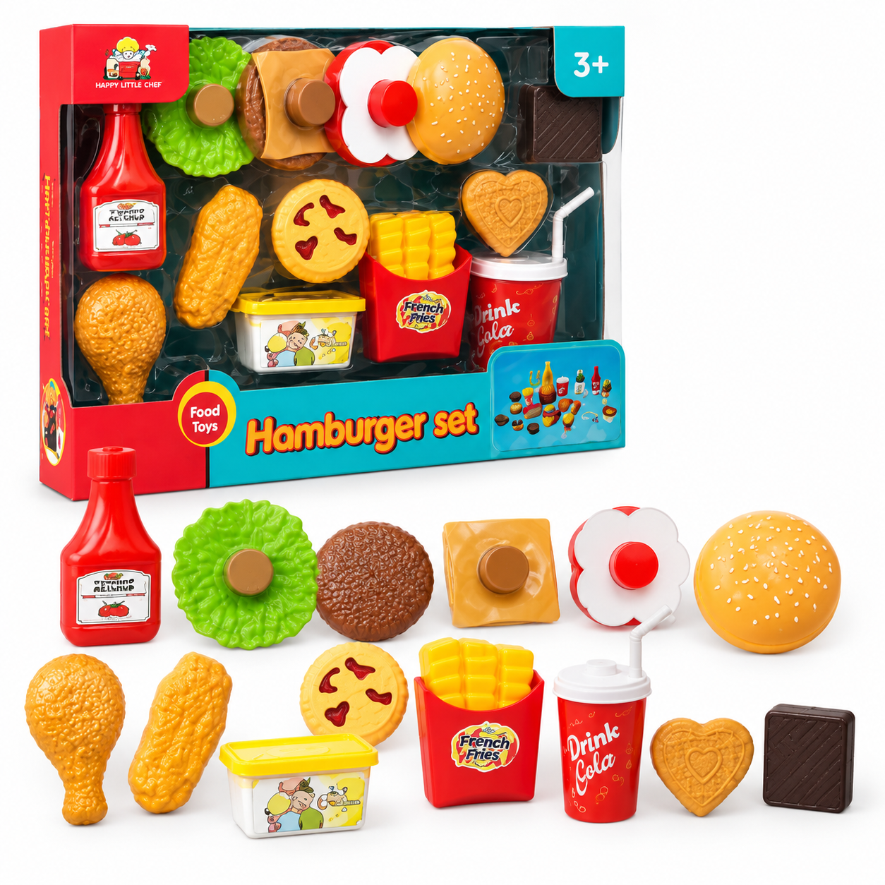 Set ushqimi fast food nga plastika