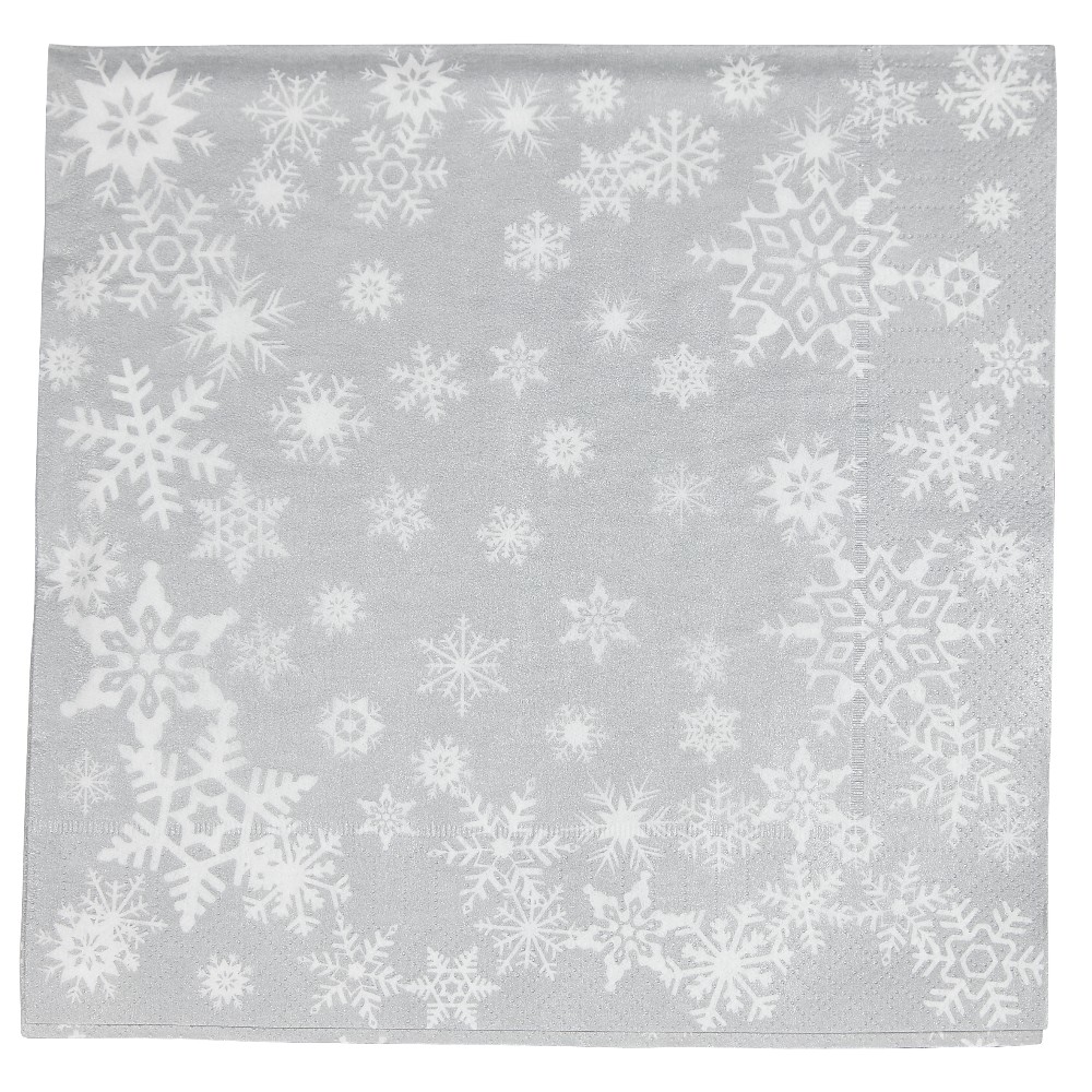 Christmas paper napkins with snowflake rain pattern x 20