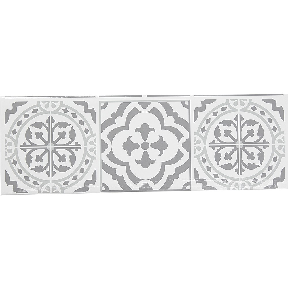 Cement tile pattern splashback