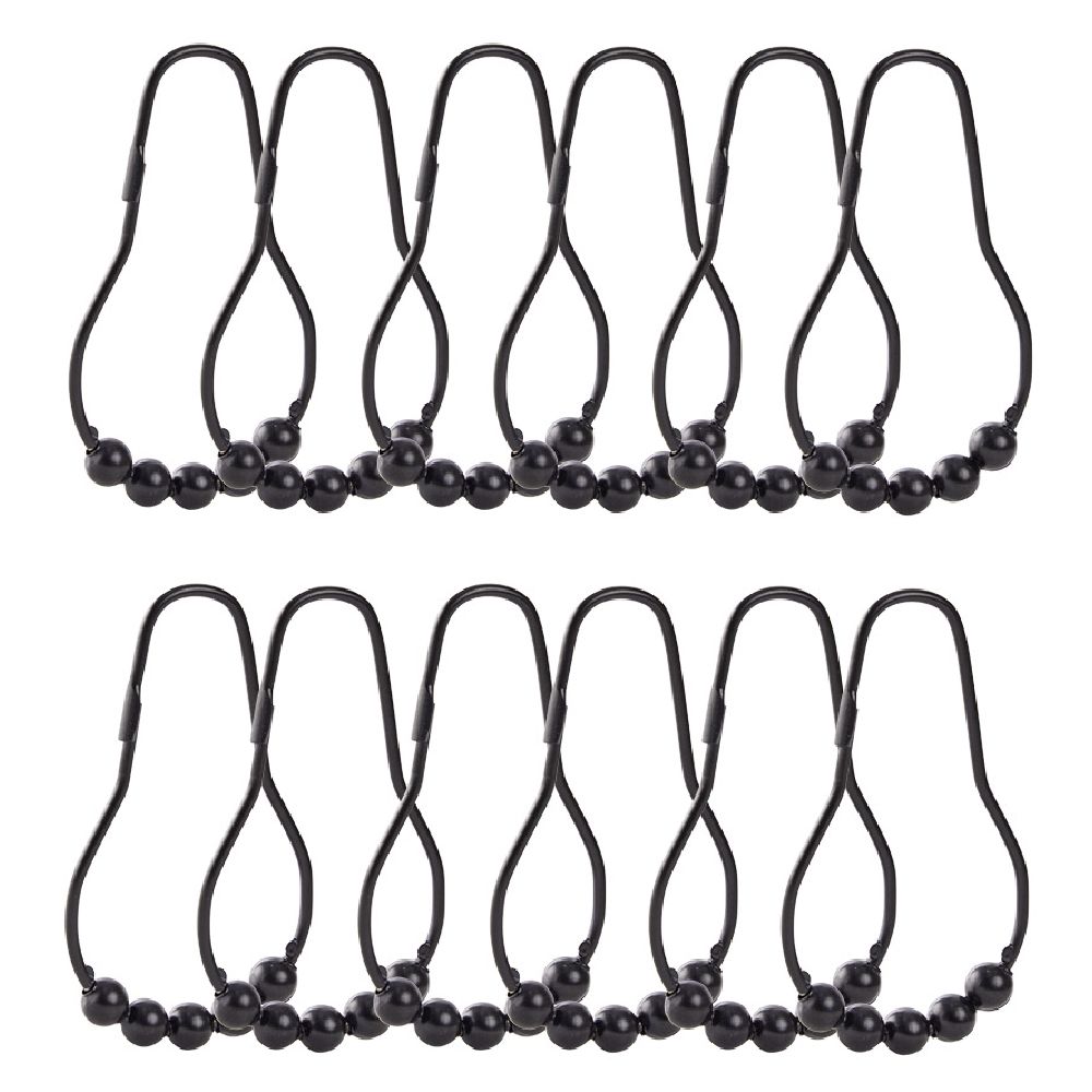 Black metal shower ring x12